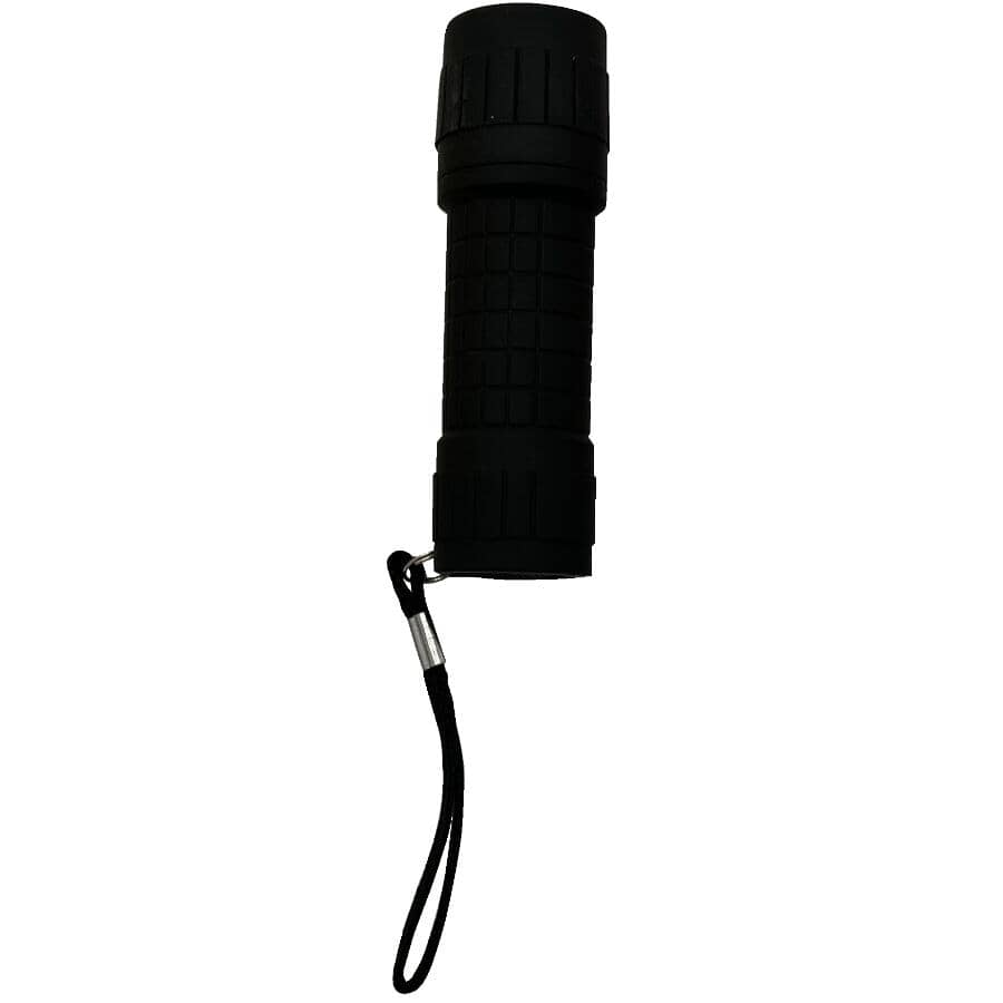 9 LED Mini Flashlight with 3 AAA Batteries - Assorted Colours