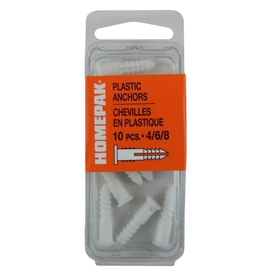 10 Pack #6-8 Plastic Anchors