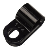 100 Pack 1/4" Black Nylon Cable Clamps