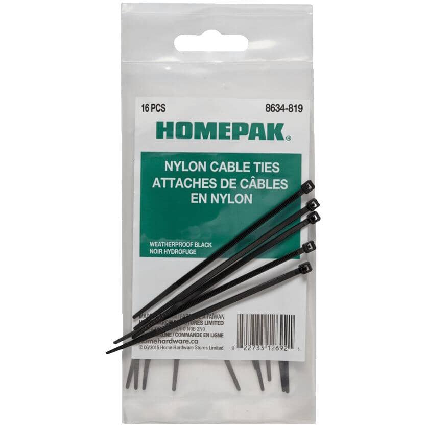 16 Pack 4" Cable Ties with UV Protection