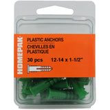 30 Pack #12-14 Plastic Anchors