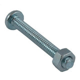 5 Pack 1/4" x 2" Zinc Plated Round Head Machine Screws, with Nuts