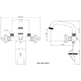 2 Handle Laundry Faucet - with 6" Spout, Bronze