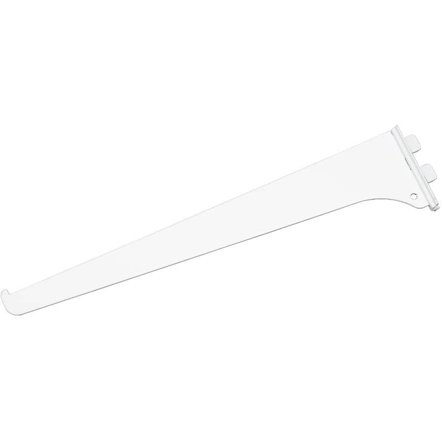 12" White Single Track Shelf Bracket