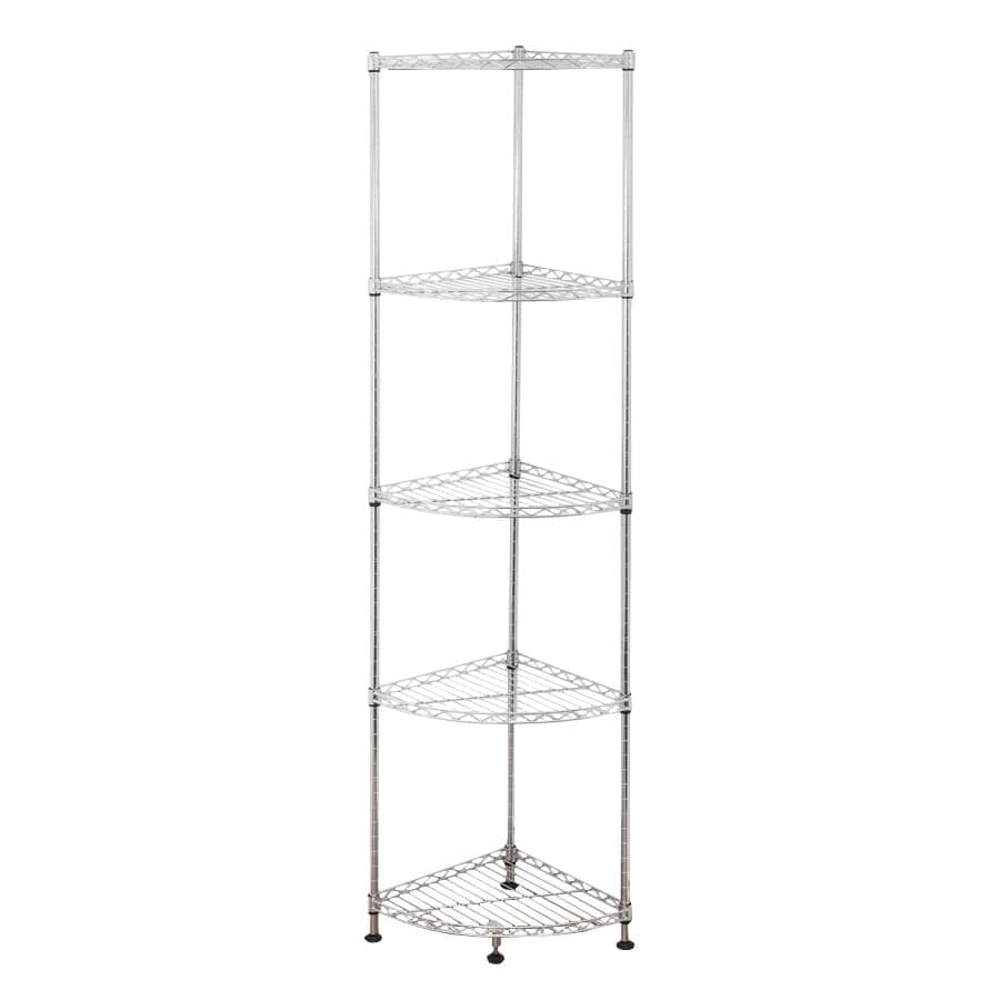 12" x 12" x 59" 5 Shelf Corner Wire Shelf