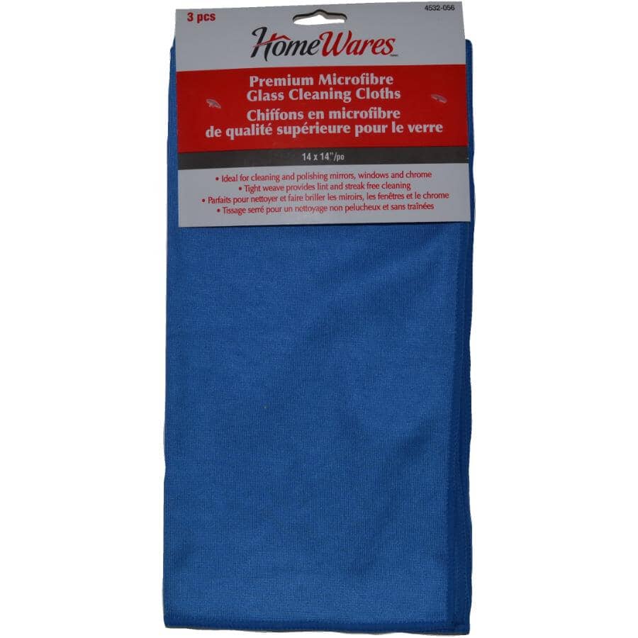 Microfibre Cloths - Blue, 3 Pack