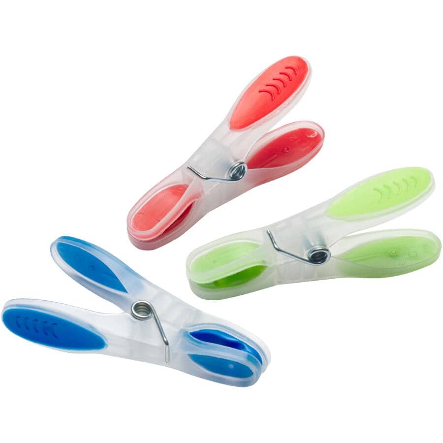 PolyGrip Clothespins - Assorted Colours, 24 Pack