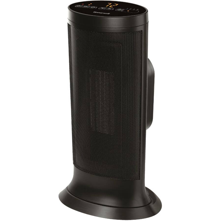 750W - 1500W Slim Ceramic Tower Heater - Black