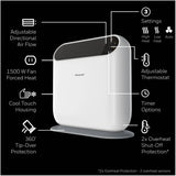 750W / 1500W ThermaWave Ceramic Tower Heater - White