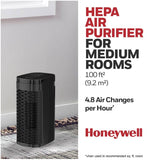 True HEPA Compact Tower Air Purifier with Allergen Remover - 100 sq. ft., Black
