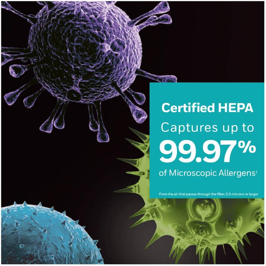 True HEPA Compact Tower Air Purifier with Allergen Remover - 100 sq. ft., Black