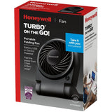 Turbo On The Go Personal Fan - with Portable Folding + USB Cable, Black