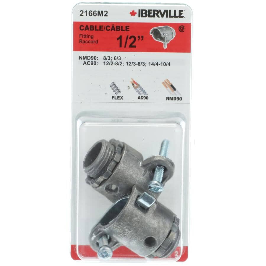 2 Pack 1/2" Cable Connectors