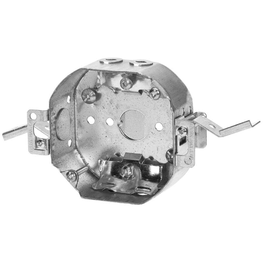 Octagon Rework Electrical Box - with Brackets, 1-1/2"