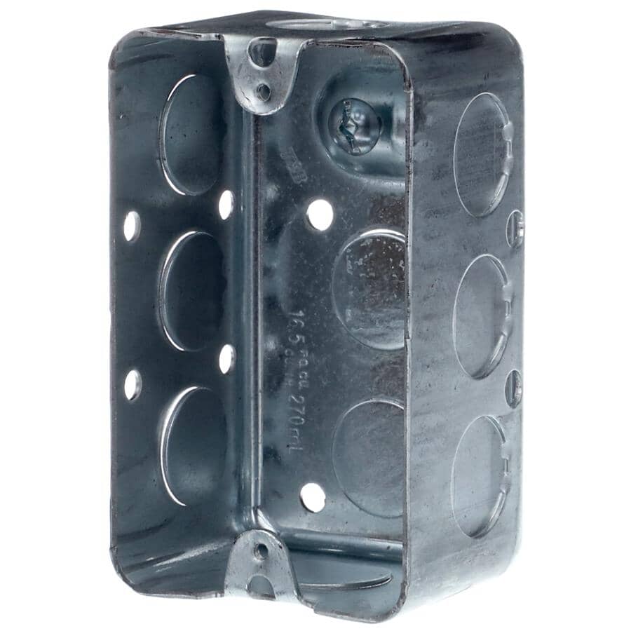 Standard Utility Electrical Wiring Box - with Conduit Knockouts, 2-3/8" x 1-7/8"