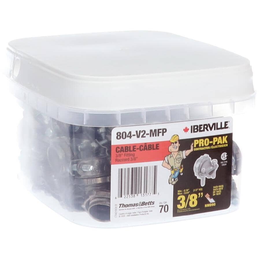 Two Screw Cable Connectors - 3/8" 70  Pack