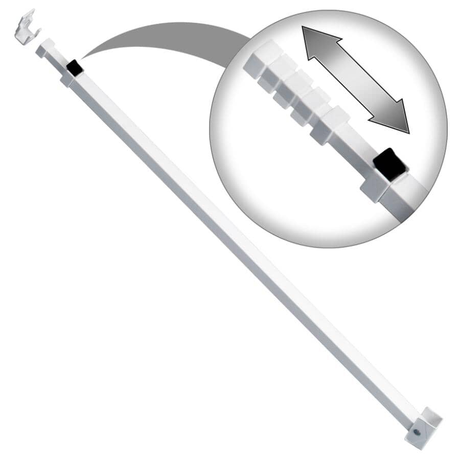 50" Adjustable White Patio Door Security Bar