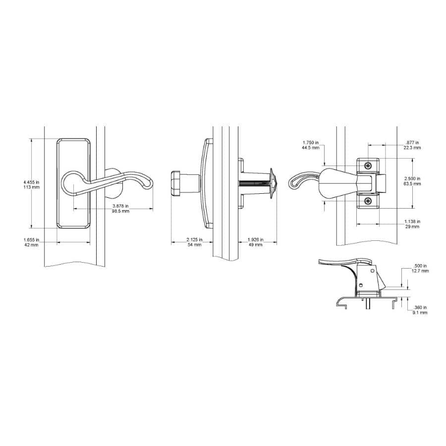 Satin Silver Screen Door Handle Set