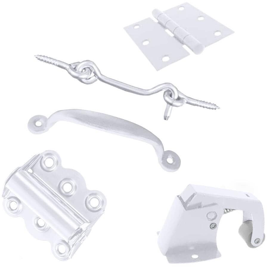 Screen Door Set - White, 7 Piece