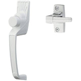 White Push Button Screen Door Handle Set