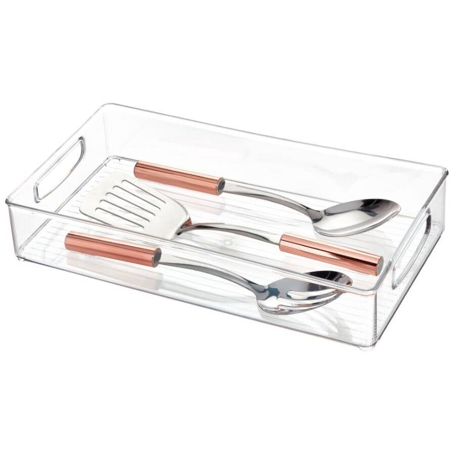 BINZ 16" x 8" x 3" Clear Plastic Bin Organizer - with Handles
