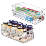 BINZ 16" x 8" x 3" Clear Plastic Bin Organizer - with Handles