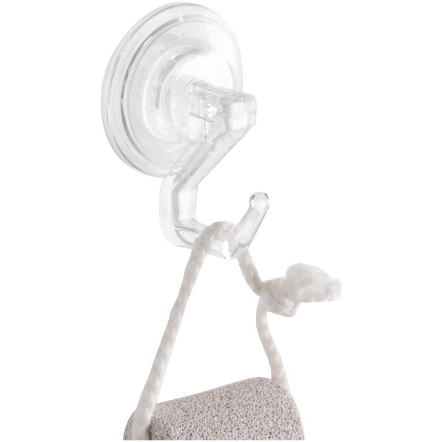 PowerLock Suction Cup Robe Hooks - Clear, 2 Pack