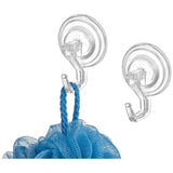 PowerLock Suction Cup Robe Hooks - Clear, 2 Pack