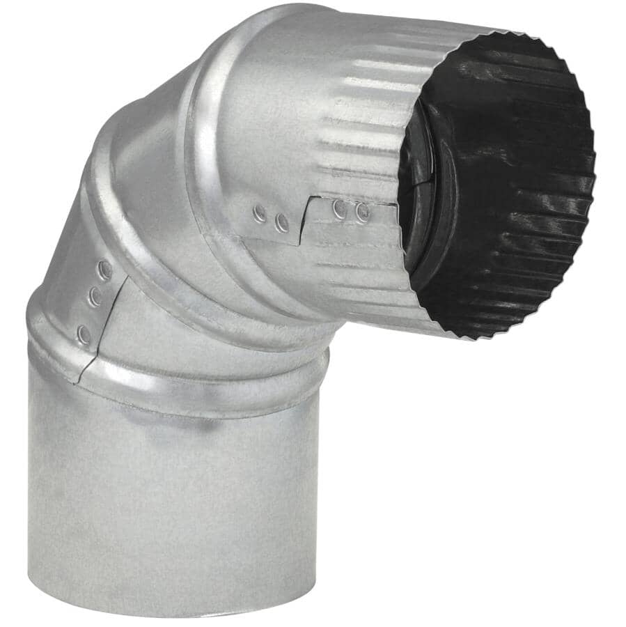 3" 30 Gauge 90 Degree Galvanized Adjustable Elbow
