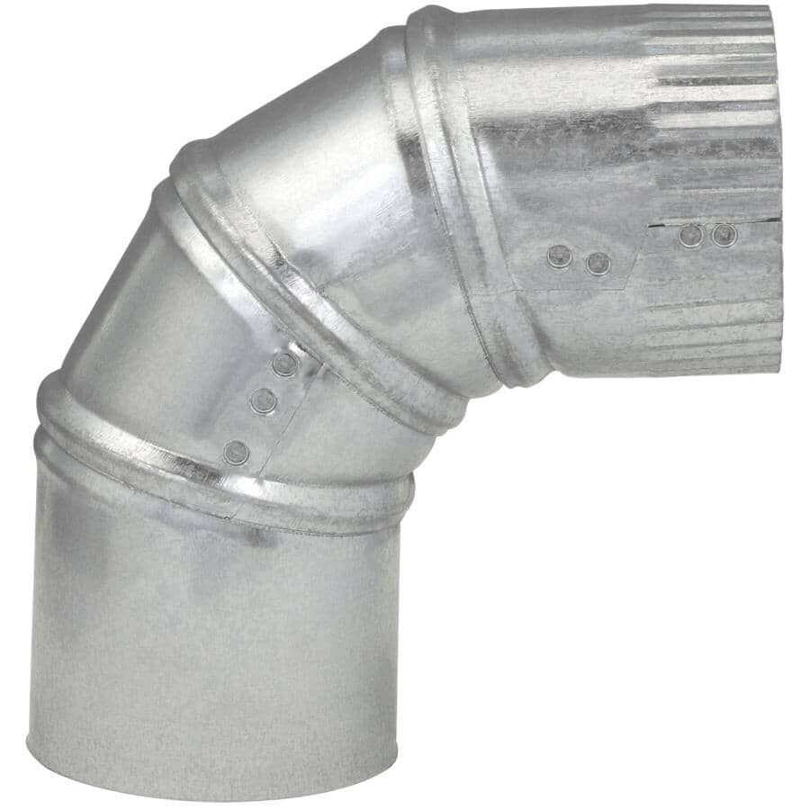 3" 30 Gauge 90 Degree Galvanized Adjustable Elbow