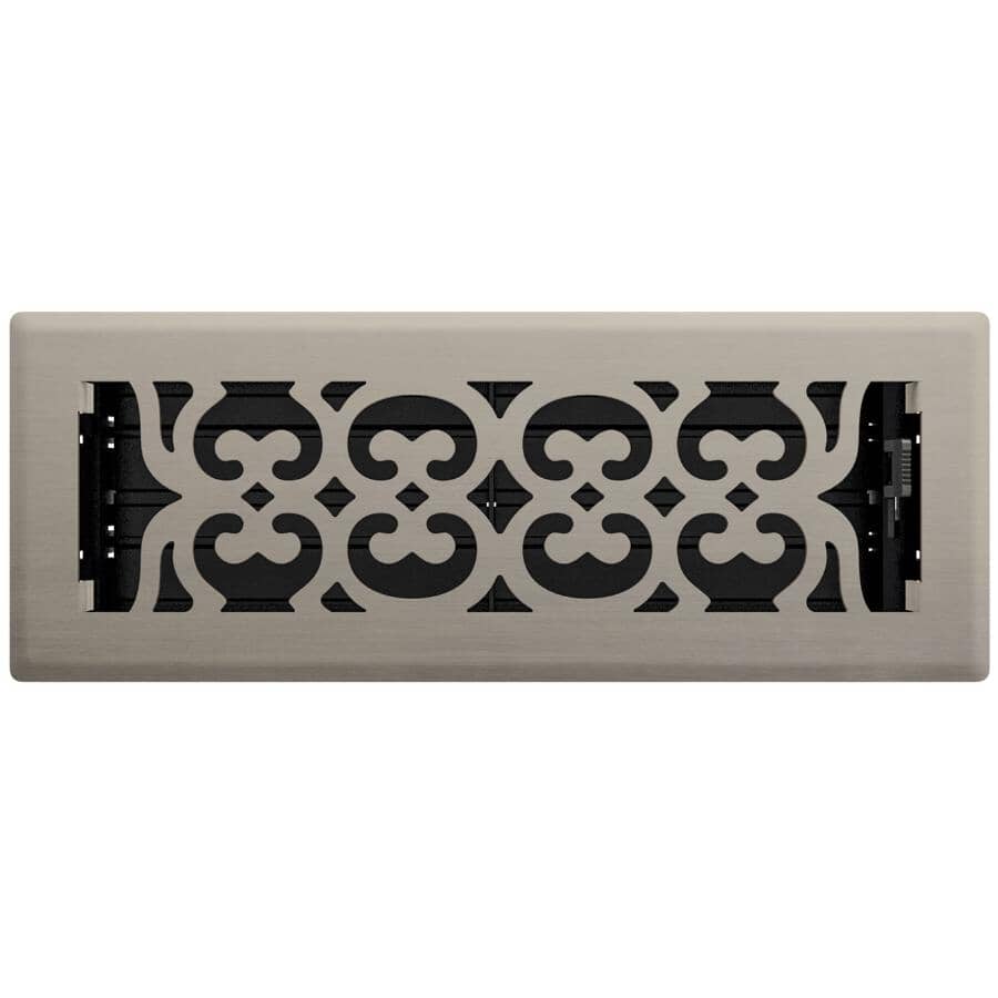 3" x 10" Brushed Nickel Victoria Floor Register