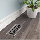 3" x 10" Brushed Nickel Victoria Floor Register