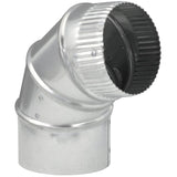 4" 30 Gauge 90 Degree Galvanized Adjustable Elbow