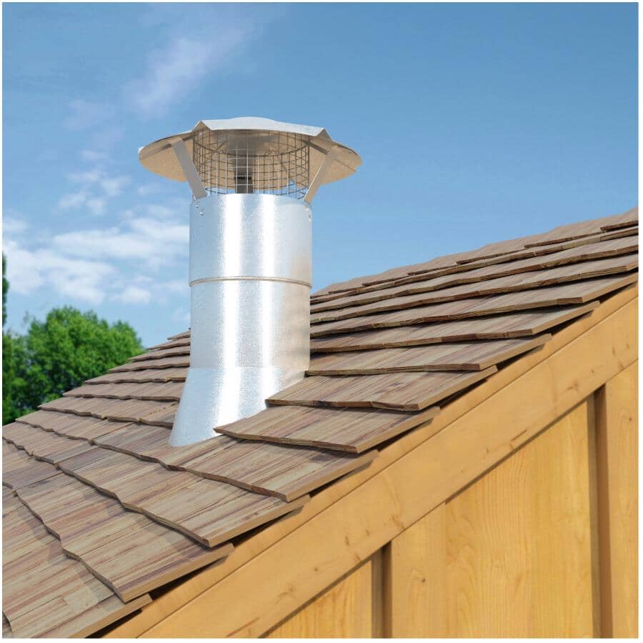 4" Galvanized Rain Cap, with Arrest