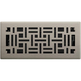 4" x 10" Brushed Nickel Arts and Crafts Floor Register