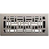 4" x 10" Brushed Nickel Arts and Crafts Floor Register