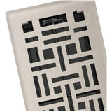 4" x 10" Brushed Nickel Arts and Crafts Floor Register
