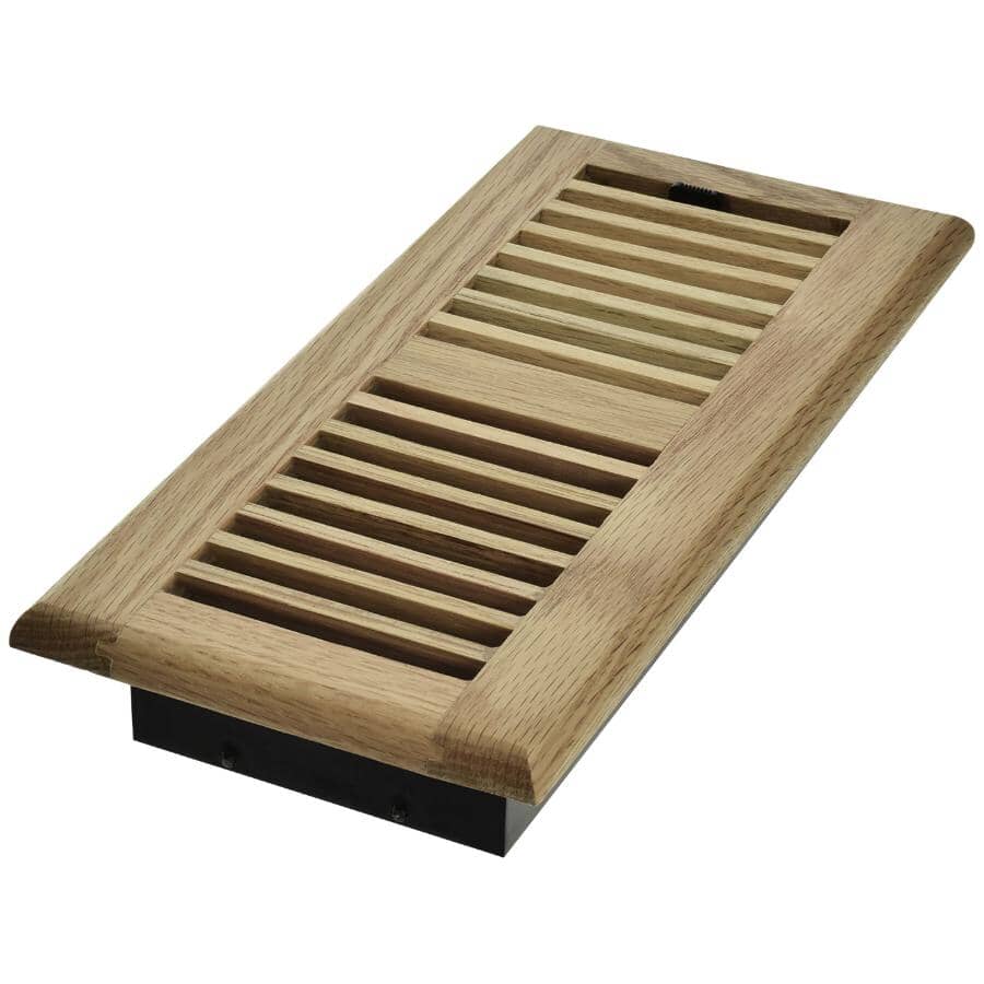 4" x 10" Light Oak Louvered Floor Register