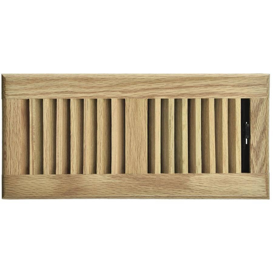 4" x 10" Light Oak Louvered Floor Register