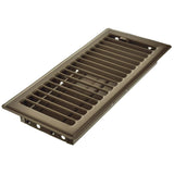 4" x 10" Louvered Floor Register - Chocolate Brown