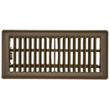 4" x 10" Louvered Floor Register - Chocolate Brown