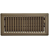 4" x 10" Louvered Floor Register - Chocolate Brown
