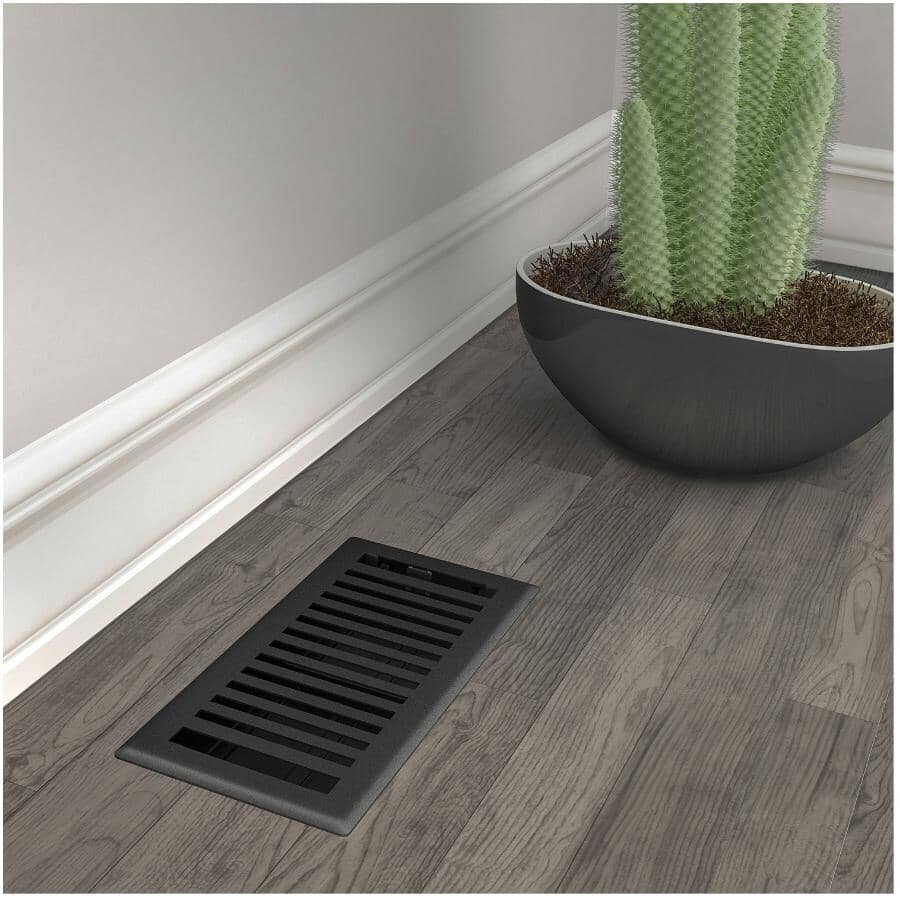 4" x 10" Montezuma Black Iron Floor Register