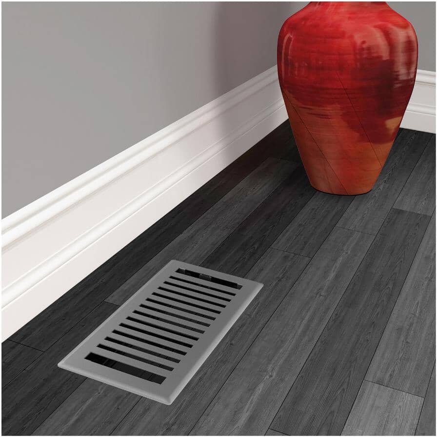 4" x 10" Montezuma Grey Granite Floor Register