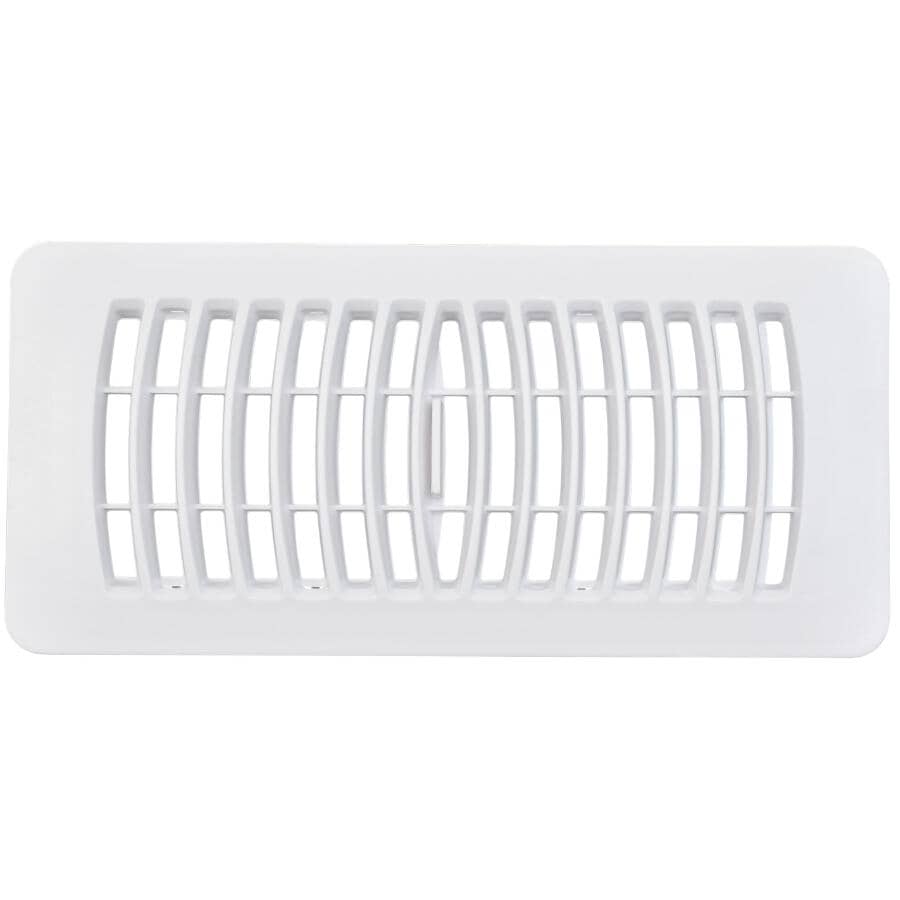 4" x 10" White Poly Floor Register