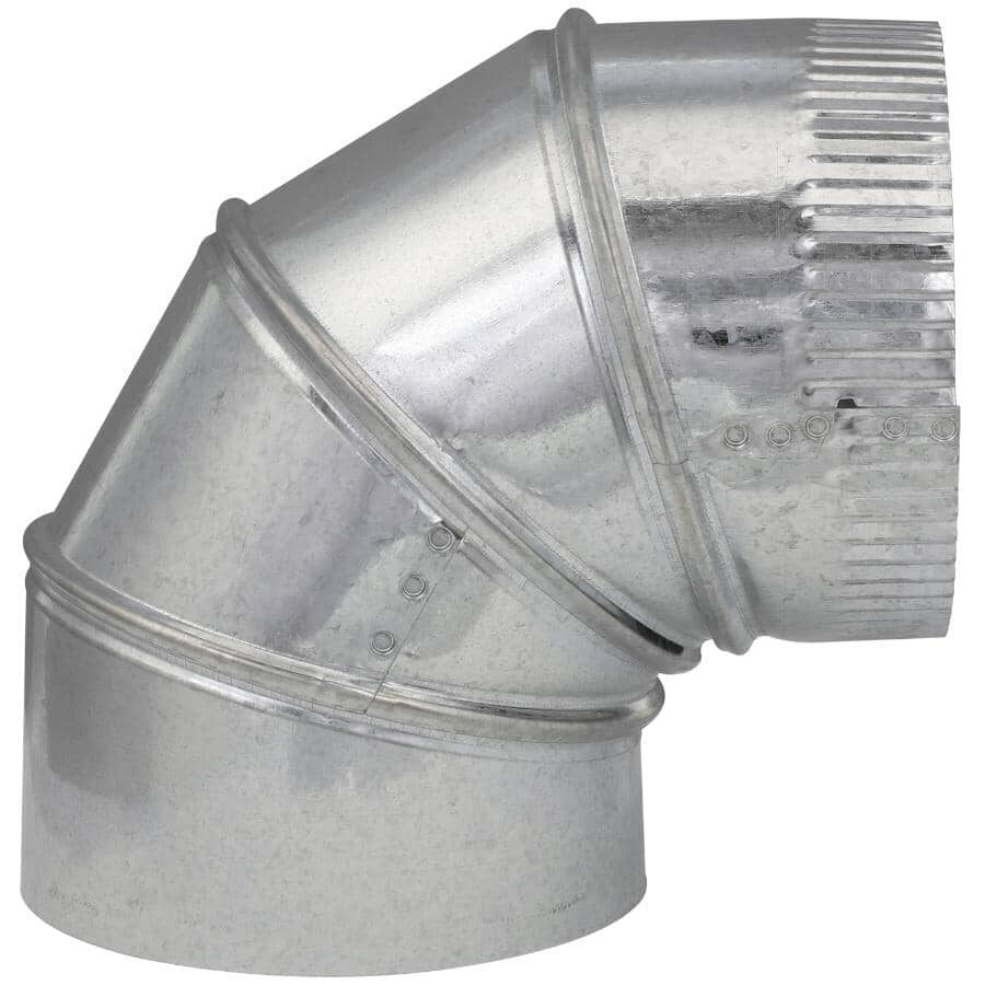 6" 30 Gauge 90 Degree Galvanized Adjustable Elbow