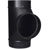 6" Diameter 24 Gauge Black Stove Pipe Tee