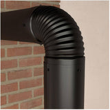 6" Diameter 90 Degree 24 Gauge Black Crimped Elbow