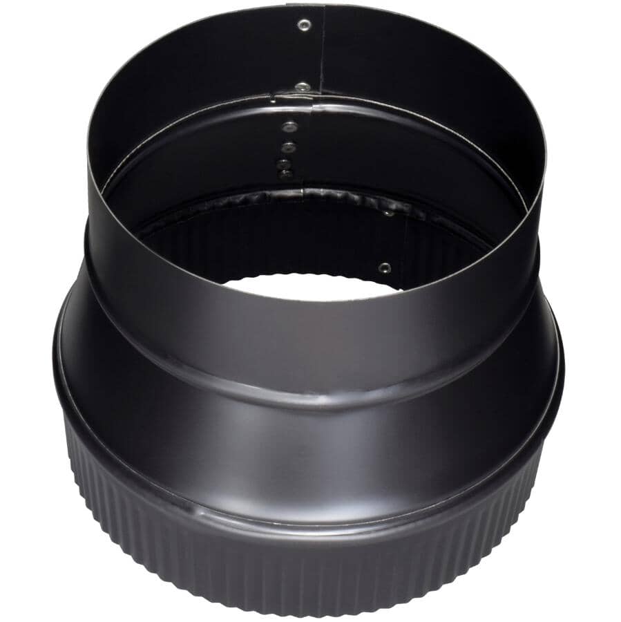 6" Plain x 7" Crimp 24 Gauge Black Pipe Increaser