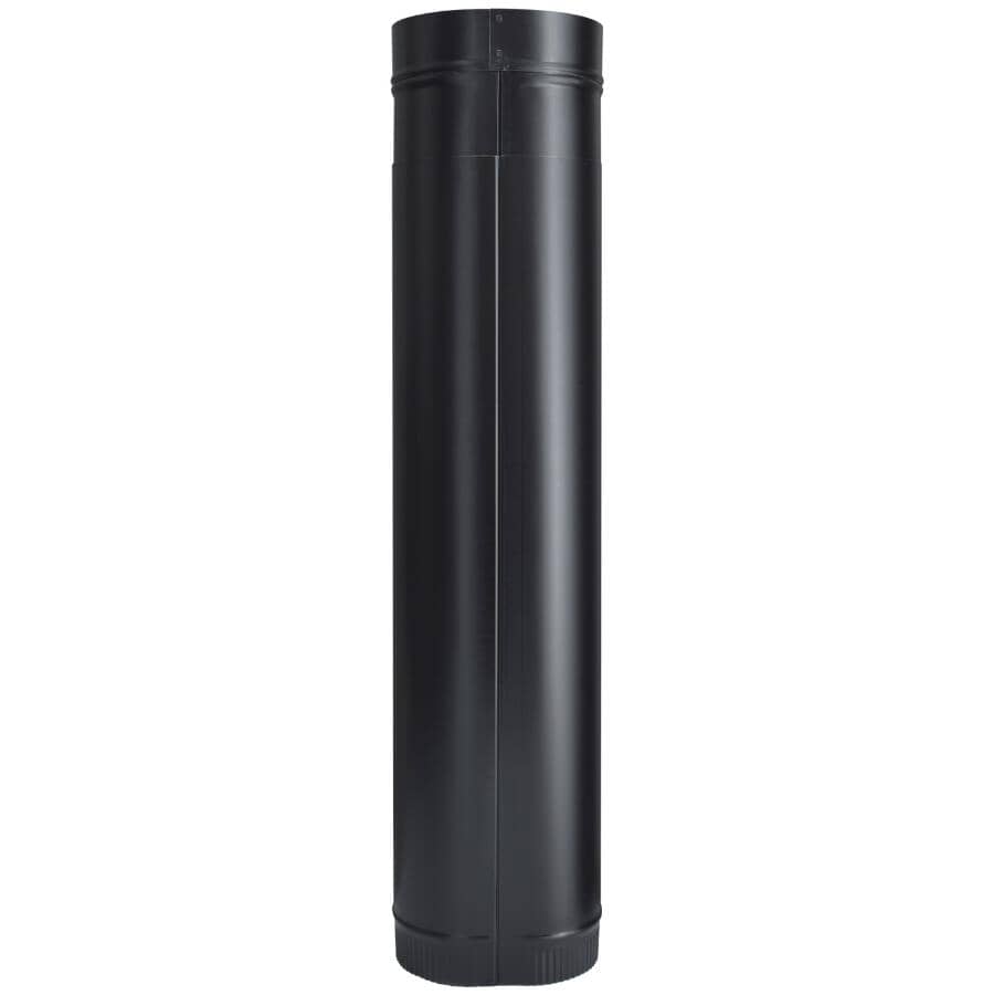 7" Diameter 24 Gauge Adjustable 28" to 50" Black Stove Pipe